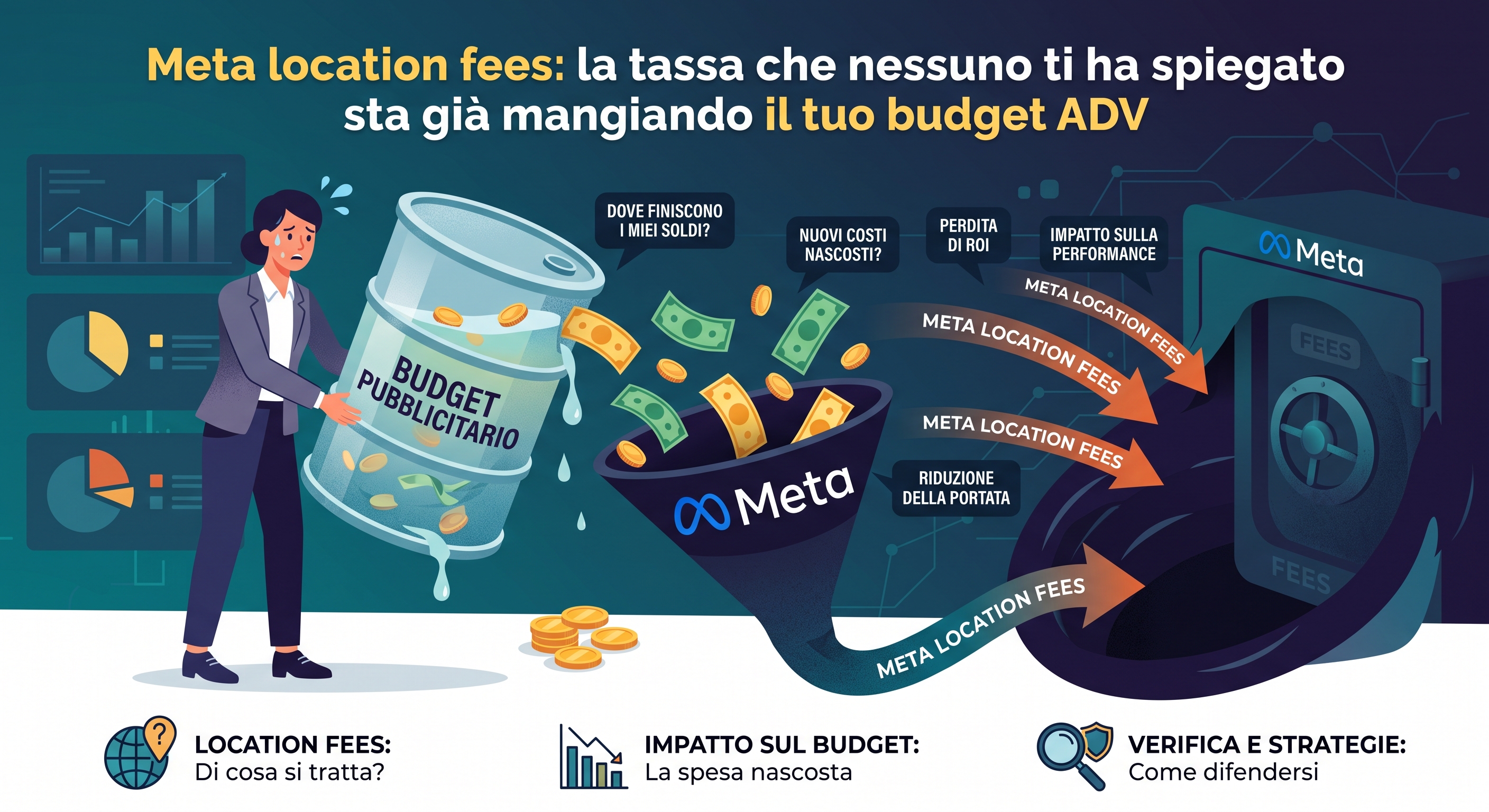 Meta location fees: la tassa che nessuno ti ha spiegato sta già mangiando il tuo budget ADV